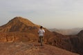 Israeli student trekking in beautiful nature, Israel, negev