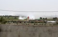 Israeli tanks operate on the border between Israel and Gaza