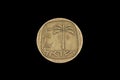 Israeli Ten Agorot Coin Isolated On black Royalty Free Stock Photo