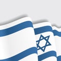 Israeli waving Flag. Vector illustration. Royalty Free Stock Photo