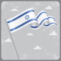 Israeli wavy flag. Vector illustration. Royalty Free Stock Photo