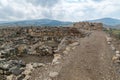 Israelite fortress remains, in Tel Hazor National Park Royalty Free Stock Photo