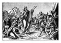 The Israelites Gather Manna Sent by God vintage illustration Royalty Free Stock Photo