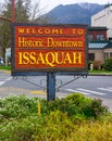 Issaquah Washington Historic Downtown District sign Royalty Free Stock Photo