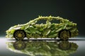 issue environment power eco ressources renewable sustainable leaves made car electric Green Royalty Free Stock Photo