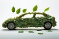 issue environment power eco ressources renewable sustainable leaves made car electric Green Royalty Free Stock Photo