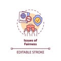 Issues of fairness concept icon