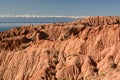 Issyk-Kul lake as seen from Skazka, or Fairytale, canyon. Kyrgyzstan