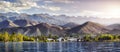 Issyk Kul lake panorama Royalty Free Stock Photo