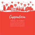 Cappadocia. Travel to Turkey. Vector square illustration of a famous turkish travel destination. Royalty Free Stock Photo