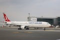 Istanbul Ataturk Airport. Airplane near the airport building