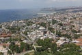 Istanbul aerial photo. View of from helicopter ; Historic Peninsula, Hagia Sophia, Blue Mosque Royalty Free Stock Photo