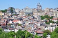 Istanbul aerial view to city