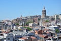 Istanbul aerial view to city and Galata Bridge Royalty Free Stock Photo