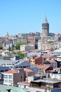 Istanbul aerial view to city and Galata Tower