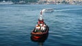 Istanbul is also engaged in guiding the giant freighter ship Royalty Free Stock Photo