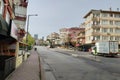 Empty streets on total lockdown for all due to the Corona Virus pandemic at Maltepe Region. New type of coronavirus originated in Royalty Free Stock Photo