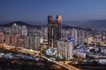 Istanbul, Atasehir, Turkey - December 26, 2018; Istanbul Atasehir night long exposure. Atasehir , Istanbul