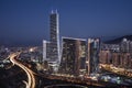 Istanbul, Atasehir, Turkey - December 26, 2018; Istanbul Atasehir night long exposure. Atasehir , Istanbul