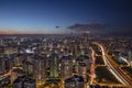 Istanbul, Atasehir, Turkey - December 26, 2018; Istanbul Atasehir night long exposure. Atasehir , Istanbul