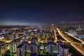 Istanbul, Atasehir, Turkey - December 26, 2018; Istanbul Atasehir night long exposure. Atasehir , Istanbul