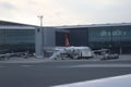 Istanbul Ataturk Airport. International airport in Istanbul. Boarding and loading luggage