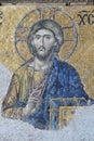 Deesis - Byzantine mosaic in Hagia Sophia church showing Jesus Christ Royalty Free Stock Photo