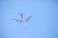 Istanbul, Avcilar - Turkey - 05.26.2023: Commercial Plane Fly Through to Clear Sky Just Before Land Airport