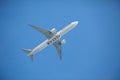 Istanbul, Avcilar - Turkey - 05.26.2023: Commercial Plane Fly Through to Clear Sky Just Before Land Airport