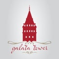 istanbul galata tower logo, icon and symbol vector illustration