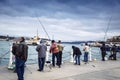 Istanbul at the Bosphorus bonito, bluefish, mackerel, sardines, Royalty Free Stock Photo