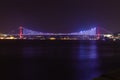 Istanbul Bosphorus Bridge at night. New Name: 15th July Martyrs Bridge