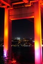 Istanbul bosphorus bridge night scene Royalty Free Stock Photo