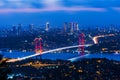 Istanbul Bosphorus Bridge at night Royalty Free Stock Photo