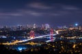 Istanbul Bosphorus Bridge at night Royalty Free Stock Photo