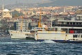 In Istanbul Bosphorus ferries and cruise ships