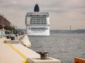 Istanbul and Bosphorus view from Galataport port.