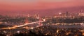 Istanbul Bosporus Bridge on sunset Royalty Free Stock Photo