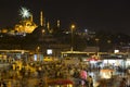 Istanbul called Eminonu, Fireworks with twiligh