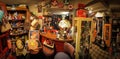 Istanbul, Cihangir / Turkey 04.04.2019: Beautiful Coffee Shop Panoramic View, an Amazing Antique Collection, Antique Toys
