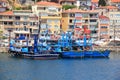 ISTANBUL - CIRCA JUNE 2015: Fishing boats preparing to deploy for fishing