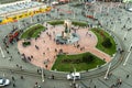 Istanbul city center, Taksim Square aerial view. Popular touristic destination. Peoples in Taksim square