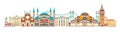 Istanbul City colorful skyline vector illustration. Landscape with landmarks