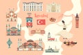 Istanbul City colorful vector map Royalty Free Stock Photo