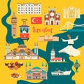 Istanbul City colorful vector map Royalty Free Stock Photo