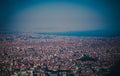 Istanbul city top view from the plane vignette