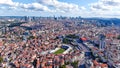Istanbul Cityscape Aerial Photo Kasimpasa Stadium in Taksim Beyoglu Turkey 6K Royalty Free Stock Photo
