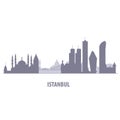 Istanbul cityscape - silhouette of skyline of Istanbul Royalty Free Stock Photo