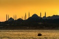 Istanbul cityscape at sunset, Turkey. Royalty Free Stock Photo