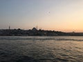 Istanbul cityscape at sunset, Turkey Royalty Free Stock Photo